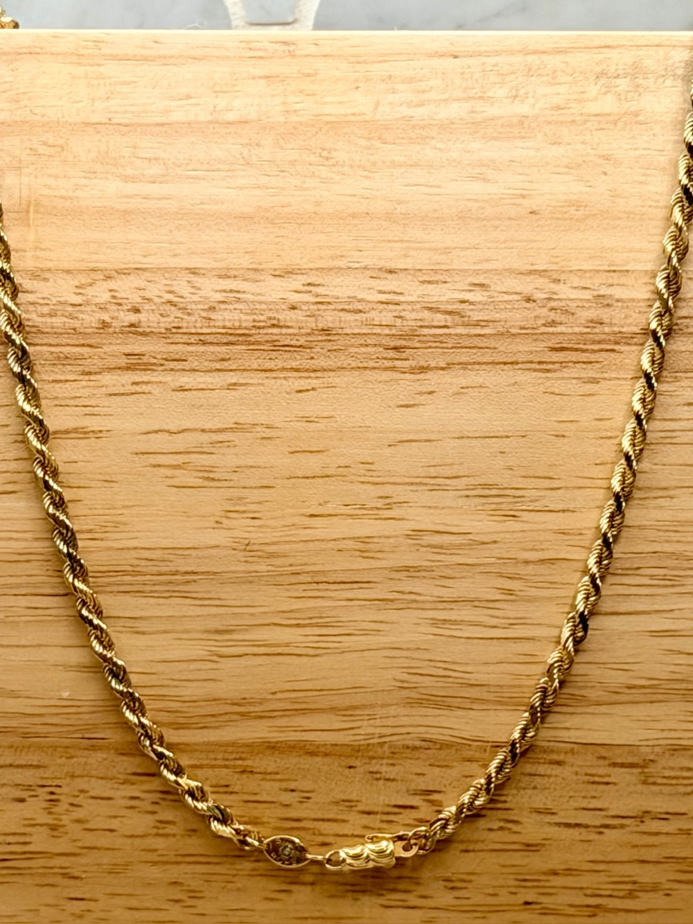 14K YELLOW GOLD Hollow SILK ROPE Chain Necklace. 24” - 28.6g.